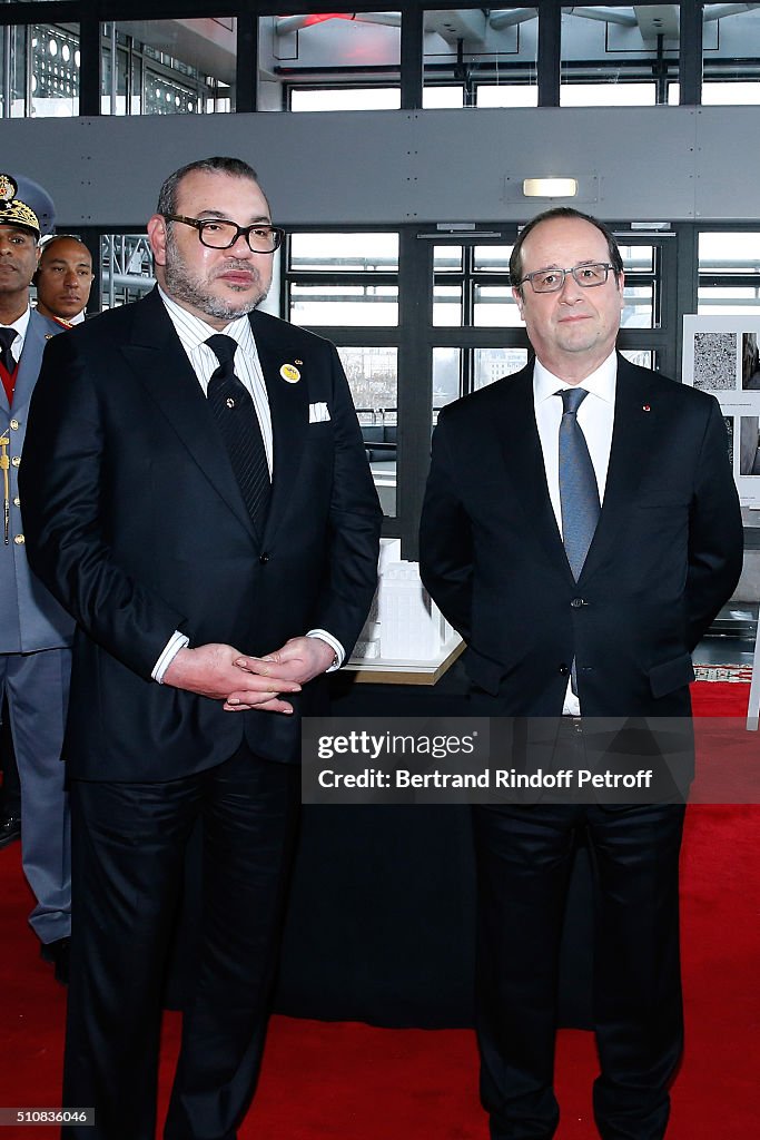 King Mohammed VI of Morocco Visits L'Institut Du Monde Arabe In Paris