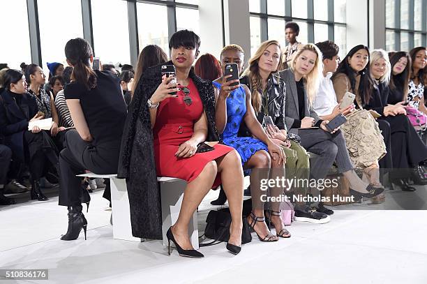 Jennifer Hudson and Cynthia Erivo attend the Michael Kors Fall 2016 Runway Show during New York Fashion Week: The Shows at Spring Studios on February...