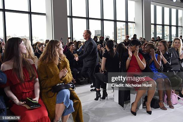 Jennifer Hudson and Cynthia Erivo attend the Michael Kors Fall 2016 Runway Show during New York Fashion Week: The Shows at Spring Studios on February...