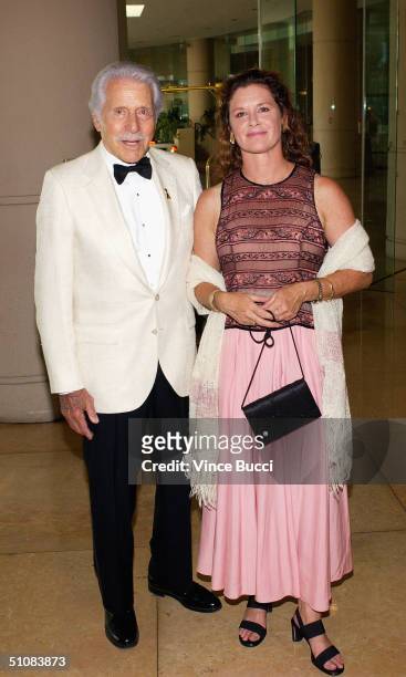 Actor Efrem Zimbalist Jr. And daughter, actress Stephanie Zimbalist attend the City of Hope's National Convention closing night gala on July 19, 2004...