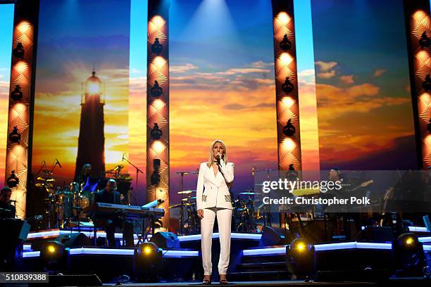 Ellie Goulding performs during the 2016 MusiCares Person of the Year honoring Lionel Richie at the Los Angeles Convention Center on February 13, 2016...