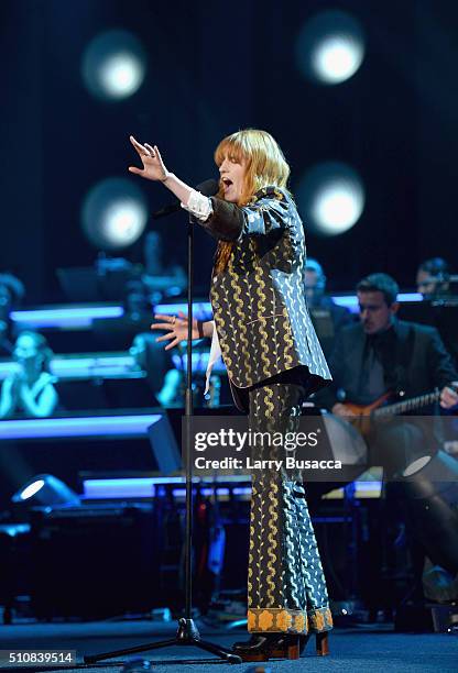 Singer Florence Welch performs onstage at the 2016 MusiCares Person of the Year honoring Lionel Richie at the Los Angeles Convention Center on...