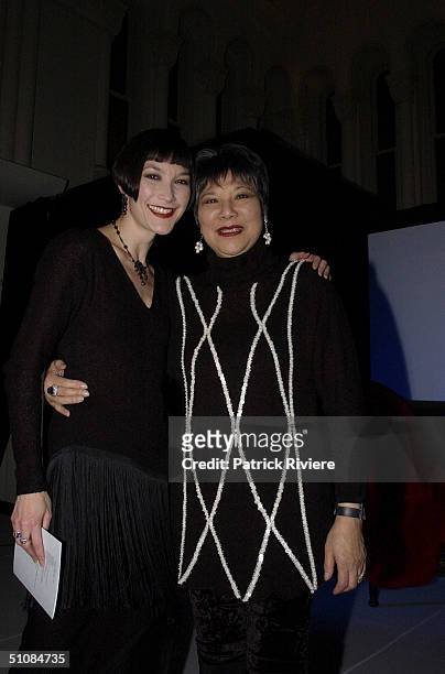 Fashion designer Vivian Chan Shaw with her daughter Claudia Chan Shaw at Vivian Chan Shaw's, , retrospective celebrating her thirty years in the...