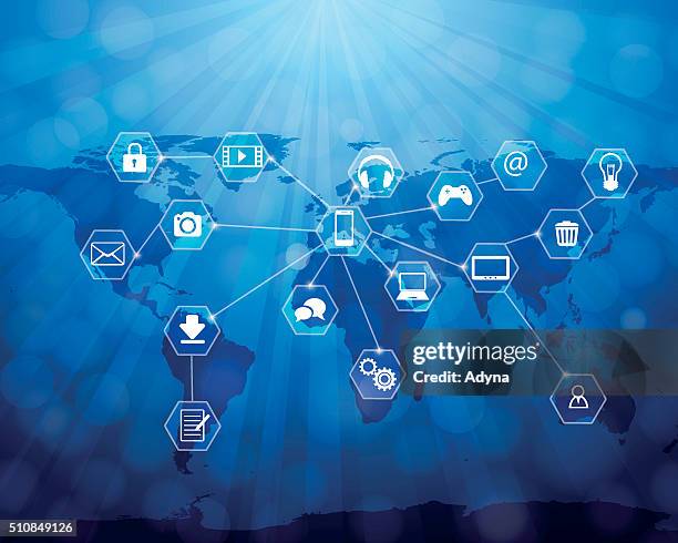 internet of things (iot) - wireless network stock illustrations