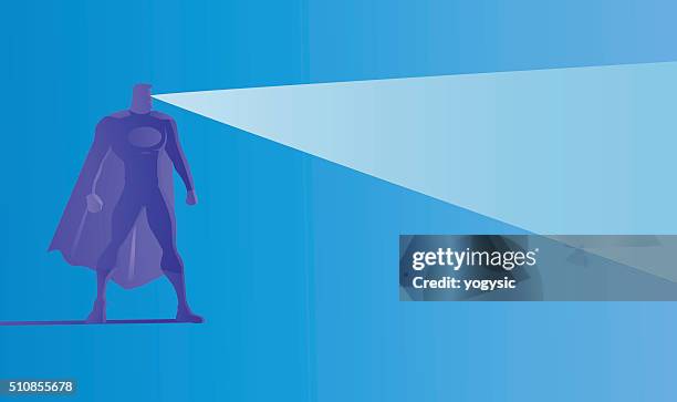 ilustraciones, imágenes clip art, dibujos animados e iconos de stock de superhéroe vector de silueta disparando de rayos láser - imagen de rayos x