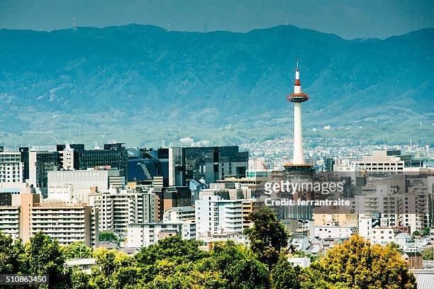 kyoto skyline japan - kyoto city stock pictures, royalty-free photos & images