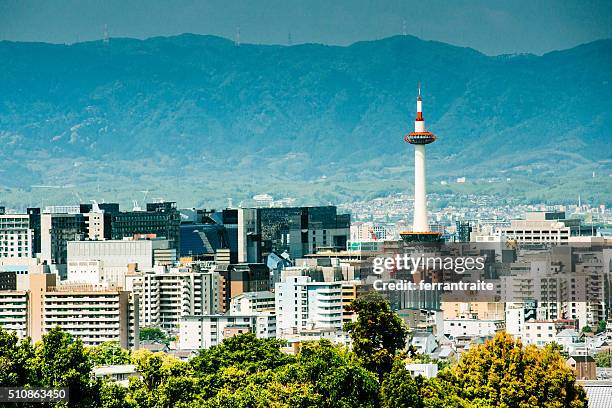 kyoto skyline japan - 京都市 個照片及圖片檔