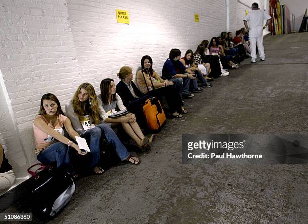 Group of hopeful?s wait for their turn during VH-1's open audition for the new reality show "In Search of the Partridge Family" at Industria...