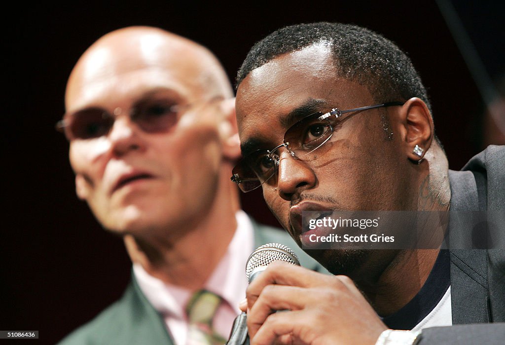 Rapper/actor Sean "P. Diddy" Combs gestures as he speaks while... News
