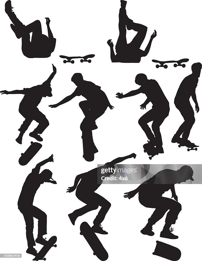 Skateboarder skateboarding