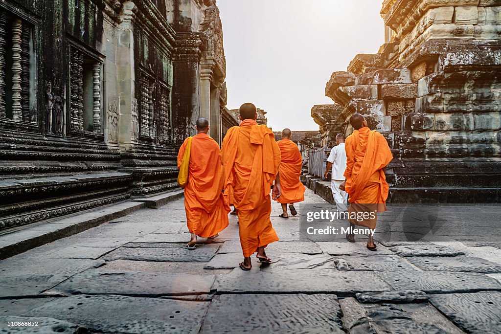 Buddhist Monks in Angkor Wat Cambodia