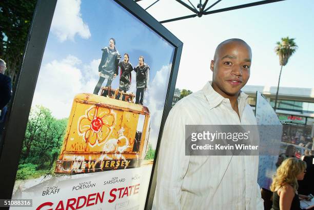 Actor Donald Faison arrives at the premiere of Fox Searchlight Pictures' "Garden State" on July 20, 2004 at the Directors Guild, in Los Angeles,...