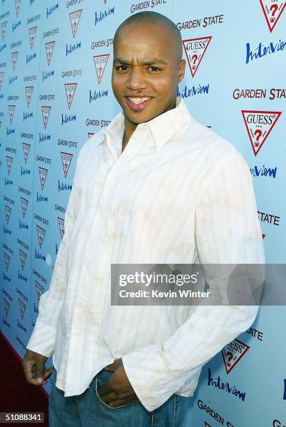 Actor Donald Faison arrives at the premiere of Fox Searchlight Pictures' "Garden State" on July 20, 2004 at the Directors Guild, in Los Angeles,...