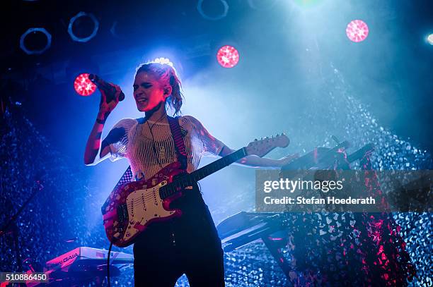 Singer Grimes aka Claire Boucher performs live on stage during a concert at Astra on February 17, 2016 in Berlin, Germany.