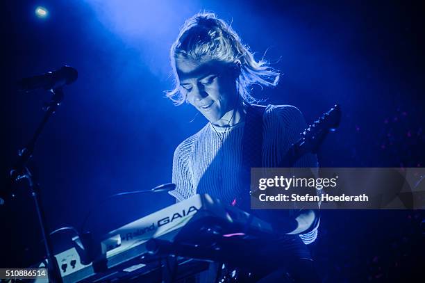 Singer Grimes aka Claire Boucher performs live on stage during a concert at Astra on February 17, 2016 in Berlin, Germany.