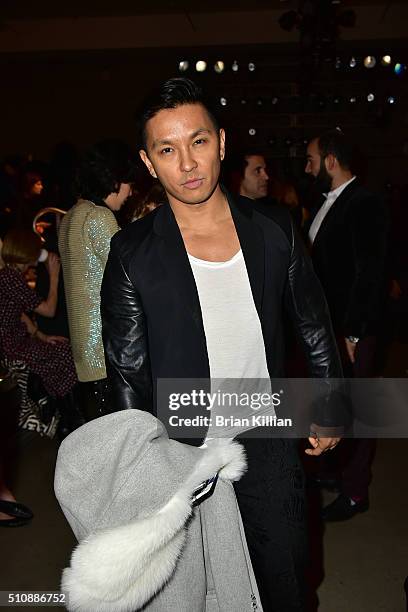 Designer Prabal Gurung attends the DKNY Women's Fall 2016 Show from Front Row during New York Fashion Week: The Shows at the Skylight Modern on...