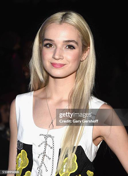 Singer That Poppy attends the Anna Sui fashion show during New York Fashion Week Fall 2016 at The Arc, Skylight at Moynihan Station on February 17,...
