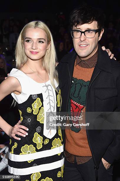 Singer That Poppy and Teen Vogue's Style Director Andrew Bedan attend the Anna Sui fashion show during New York Fashion Week Fall 2016 at The Arc,...