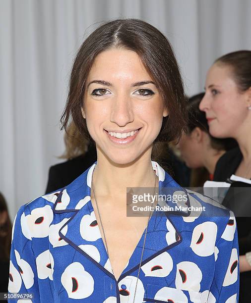 Guest attends Delpozo during Fall 2016 New York Fashion Week at Pier 59 Studios on February 17, 2016 in New York City.