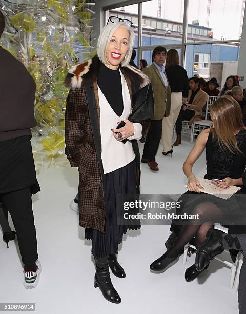 Linda Fargo attends Delpozo during Fall 2016 New York Fashion Week at Pier 59 Studios on February 17, 2016 in New York City.