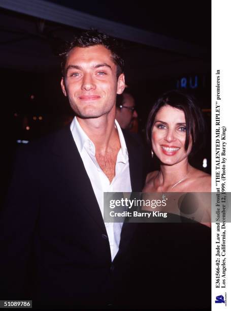 Jude Law And Sadie Frost At "The Talented Mr. Ripley" Premieres In Los Angeles, California, December 12, 1999.