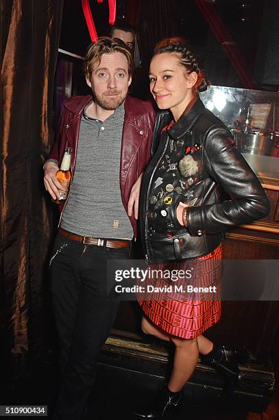 Ricky Wilson and Grace Zito attend the Ciroc & NME Awards 2016 after party hosted by Fran Cutler at The Cuckoo Club on February 17, 2016 in London,...