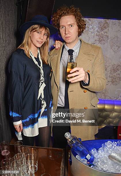 India Rose James and Hugh Harris attend the Ciroc & NME Awards 2016 after party hosted by Fran Cutler at The Cuckoo Club on February 17, 2016 in...