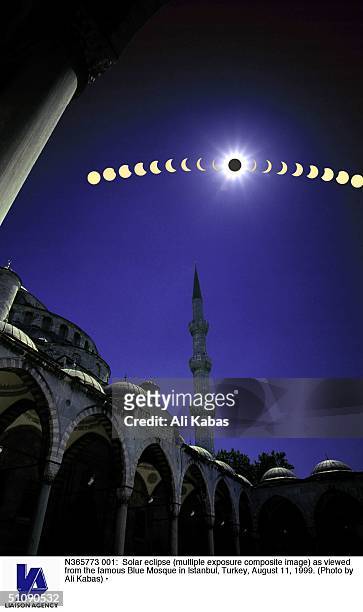 Solar Eclipse As Viewed From The Famous Blue Mosque In Istanbul, Turkey, August 11, 1999.