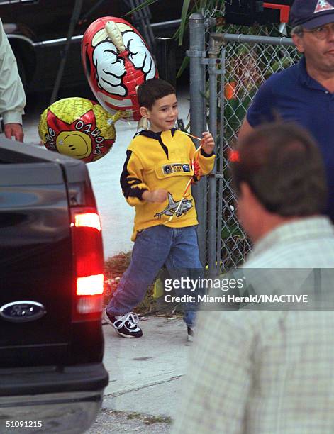 Elian Gonzalez Arrives At His Miami Family's Home After Meetings With Psychologists And Psychiatrists At Miami's Mercy Hospital April 10, 2000. Elian...