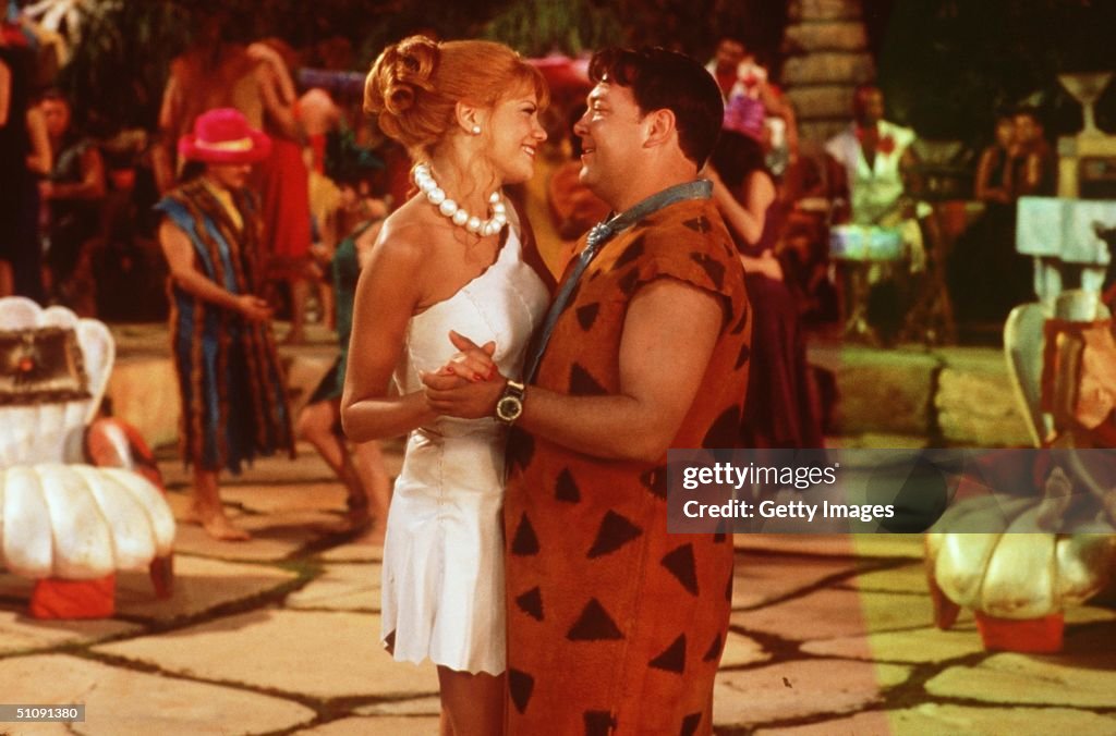 Fred Flinstone (Mark Addy And Wilma Slaghoople (Kristen Johnston Photo Credit: Darren Michal