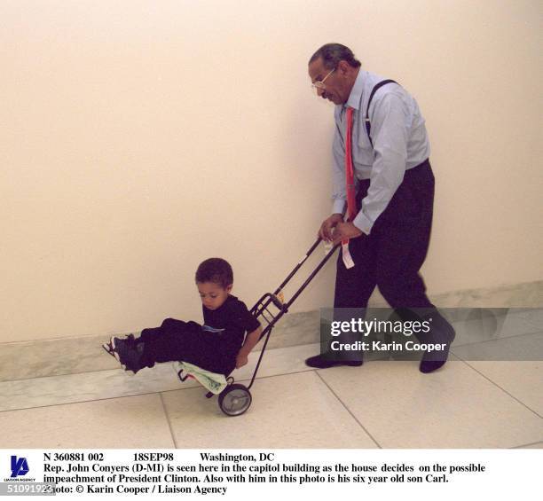 18Sep98 Washington, Dc Rep. John Conyers Is Seen Here In The Capitol Building As The House Decides On The Possible Impeachment Of President Clinton....