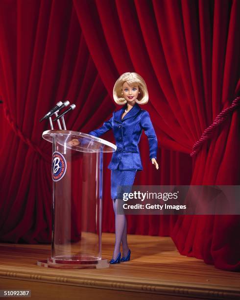 The New President 2000 Barbie Doll's Platform Developed By Mattel And Toys "R" Us . This New Doll Hits The Campaign Trail Exclusively At Toys "R" Us...