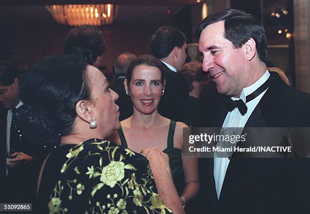 File Photo: The Mayor Of The City Of Miami, Joe Carollo, Attends The Hispanic Heritage Gala Ball With His Wife Maria And Chats With Fina Escayola,...