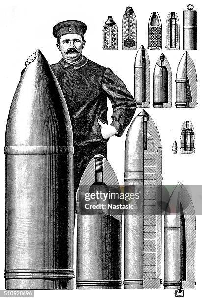 projectiles - exploded diagram stock illustrations