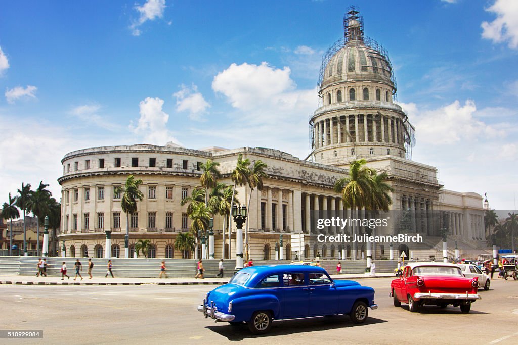 Vintage cars in the city of Havana, Cuba