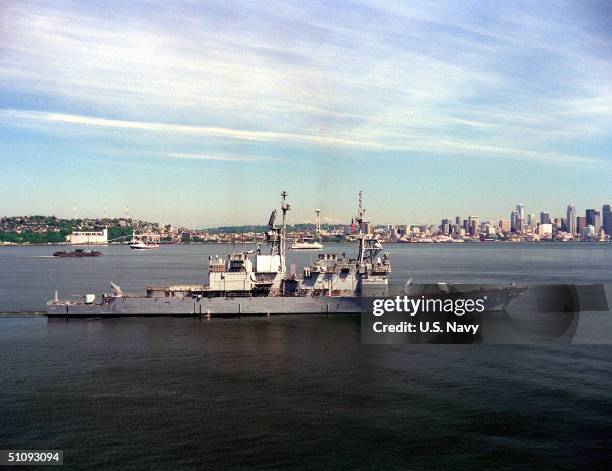 File Photo: The U.S. Navy Kidd Class Guided Missile Destroyer USS Chandler Cruises Near Downtown Seattle, Wa., During An Exercise In Puget Sound, May...