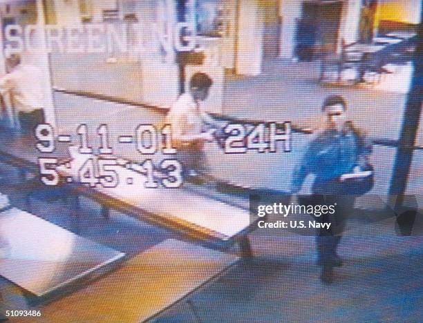 Surveillance Camera Photographs Two Men Identified By Authorities As Suspected Hijackers Mohammed Atta And Abdulaziz Alomari As They Pass Through...