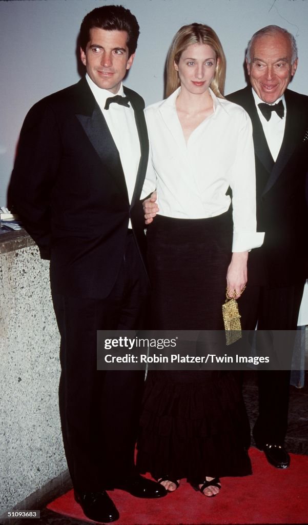 John F Kennedy Jr With His Wife Carolyn At The Whitney Museum Fundraiser Di