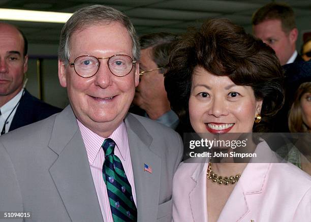 Kentucky Senator Mitch Mcconnell Poses With His Wife, U.S. Labor Secretary, Elaine Chao, At The 128Th Running Of The Kentucky Derby At Churchill...