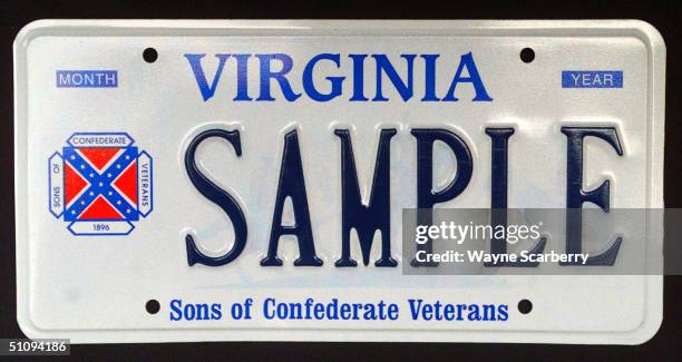 Sample Virginia Licence Plate Containing The Logo Of The Sons Of Confederate Veterans, Which Incorporates The Confederate Battle Flag, Is Shown May...