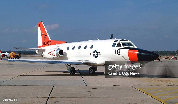 Twin-Engine U.S. Navy T-39 Sabreliner Sits On The Tarmac May 9, 2002 At The Pensacola Naval Air Station, Fl. Two T-39S From The Training Squadron 86,...