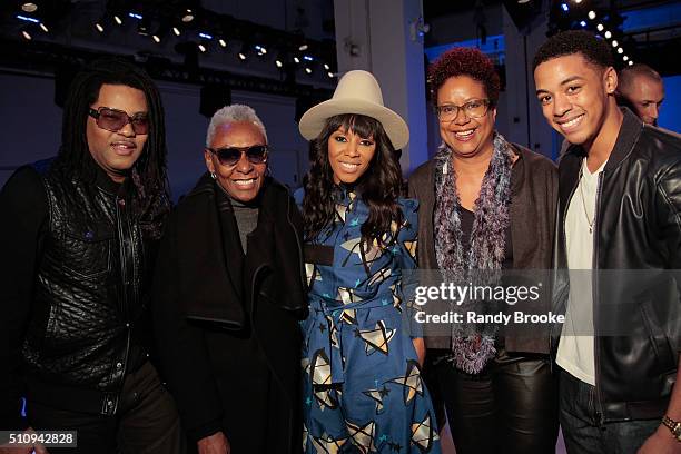 Bethann Hardison, June Ambrose, Harriet Cole and Justiin Davis attend the Xuly Bet Front Row & Backstage during Fall 2016 New York Fashion Week: The...
