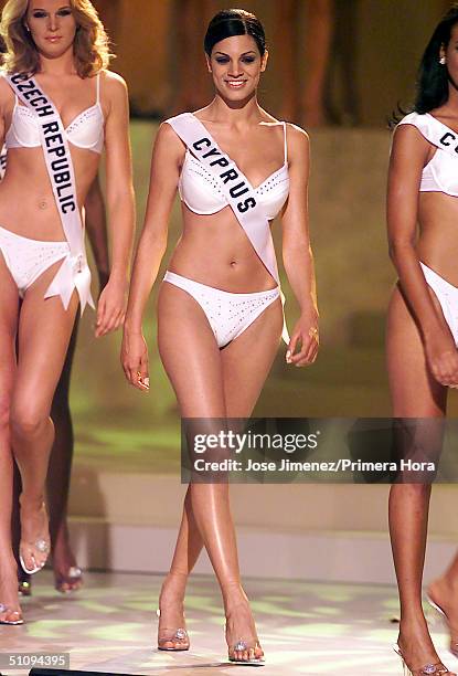 Miss Cyprus, Demetra Eleutheriou , Walks On Stage During The Preliminary Swimsuit Event In The Miss Universe Competition May 24, 2002 San Juan,...