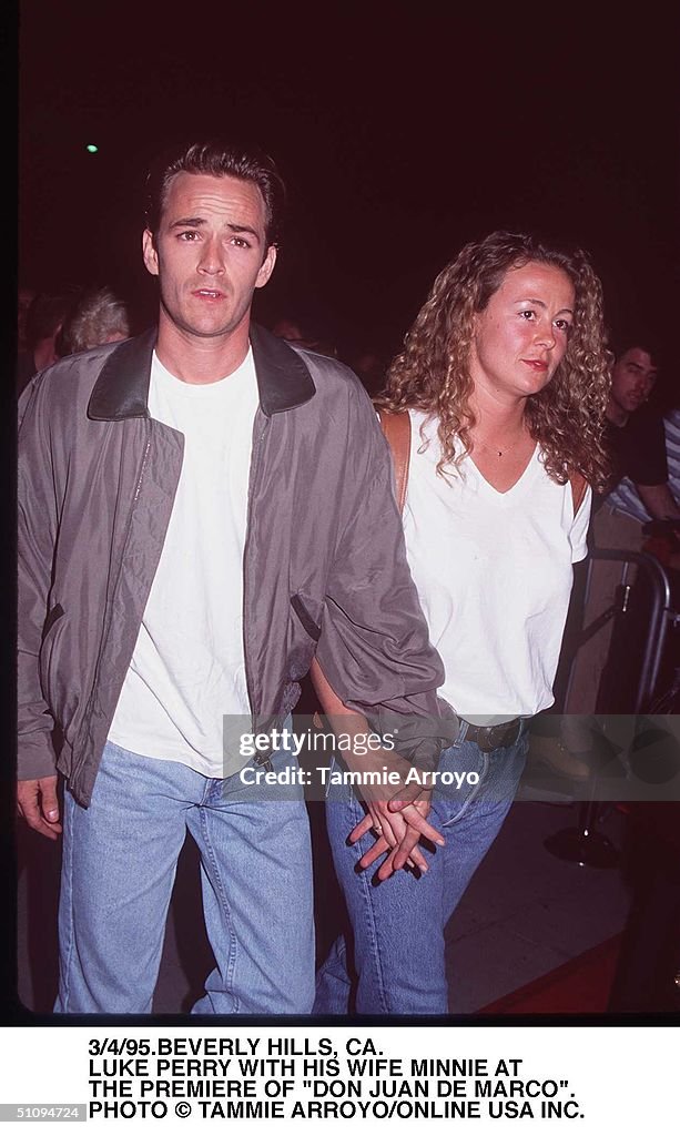 Minnie Sharp Beverly Hills, Ca. Luke Perry With His Wife, Minnie Sharp At The ...