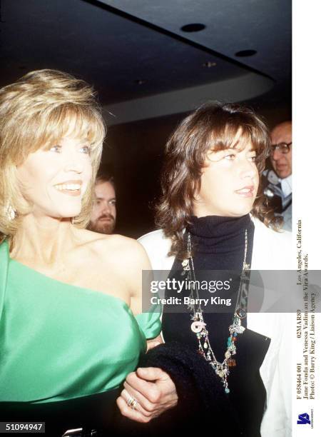 02Mar89 Los Angeles, California Jane Fonda And daughter Vanessa Vadim An The Vira Awards.