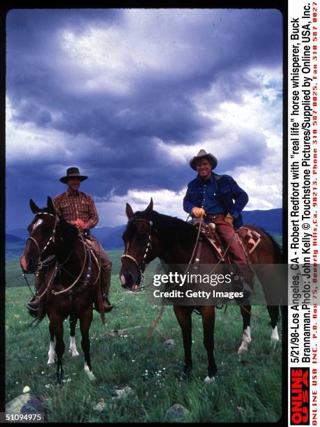 Los Angeles, Ca - Robert Redford With "Real Life" Horse Whisperer, Buck Brannaman.