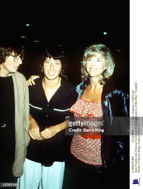 27Apr89 Los Angeles, California Jane Fonda And daughter Vanessa Vadim At The La Premiere Of The Film "Scandal".