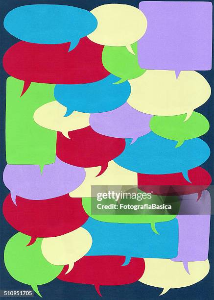 overlapping speech bubbles - abundance stock illustrations
