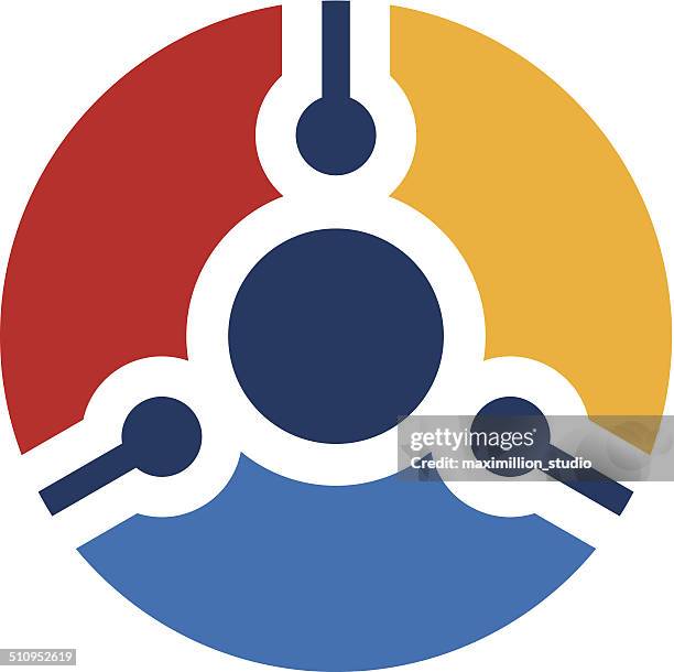 power integrate circuit technology ball logo icon - real estate developer stock illustrations