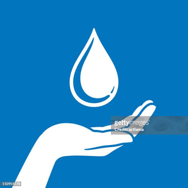 hand, die schutz vor wasser - hand wasser stock-grafiken, -clipart, -cartoons und -symbole
